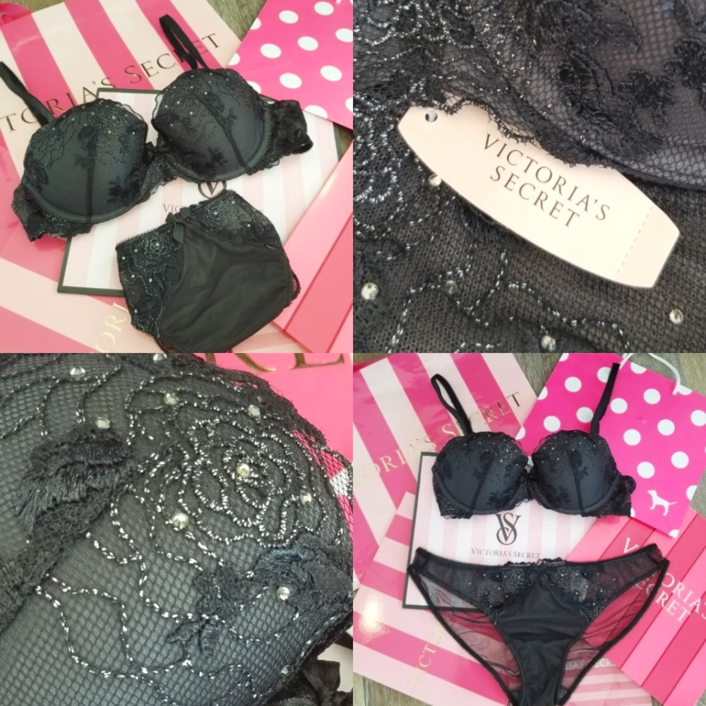 Victoria's Secret Vintage Dream Angels Rhinestone Crystal Bra & Panty Set NWT